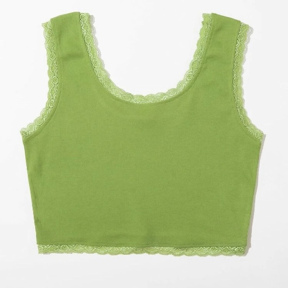 Lace Trim Rib-knit Tank Top - Picture 3 of 5